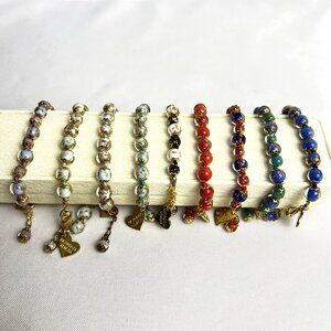 New, Murano Glass Bead Bracelet Gold Chain Venice Italy **Color & Size Choice**
